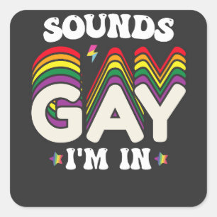 Groovy LGBT Pride Klinkt laat me binnen Vierkante Sticker