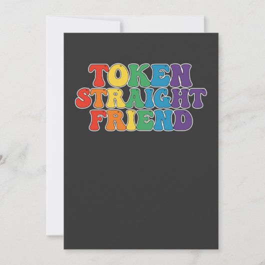Groovy LGBT Pride Token Straight Friend Kaart (Voorkant)