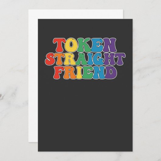 Groovy LGBT Pride Token Straight Friend Kaart (Voorkant / Achterkant)