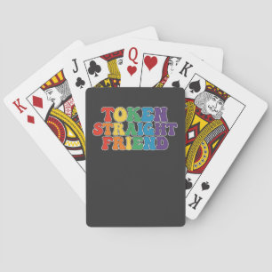Groovy LGBT Pride Token Straight Friend Pokerkaarten