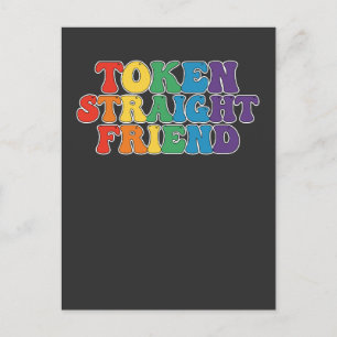 Groovy LGBT Pride Token Straight Friend Uitnodiging Briefkaart