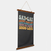 Groovy LGBT zegt dat homoseksuele bescherming bied Hangend Wandkleed (Gebogen)