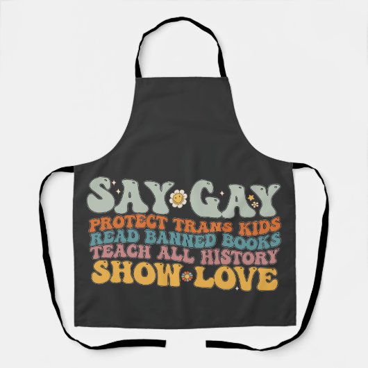 Groovy LGBT zegt dat homoseksuele bescherming bied Schort (Voorkant)