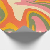 Groovy Liquified Marble Retro 60s Cadeaupapier (Hoek)