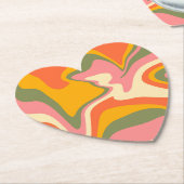 Groovy Liquified Marble Retro 60s  Partij Kartonnen Onderzetters (Gekanteld)