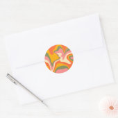 Groovy Liquified Marble Retro 60s Partij Ronde Sticker (Envelop)