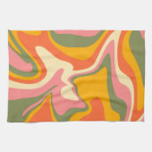 Groovy Liquified Marble Retro 60s Partij Theedoek (Horizontaal)