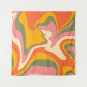Groovy Liquified Marble Retro 60s  Partij Wandkleed (Voorkant)