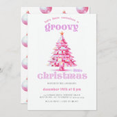 Groovy Little Christmas Pink Disco Christmas Party Kaart (Voorkant / Achterkant)