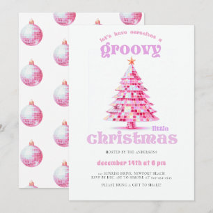 Groovy Little Christmas Roze Disco Kerstfeest Kaart
