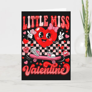 Groovy Little Miss Valentijnsdag Schattig Hart Vro Kaart