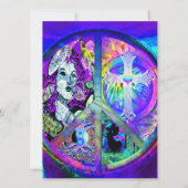Groovy look Peace Symbol Collage Kaart (Achterkant)