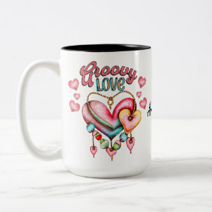 Groovy Love Hearts Coffee 15 oz Mok