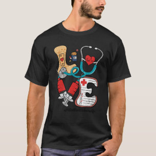 Groovy LOVE Stethoscoop Patiëntenzorg Technicus Li T-shirt