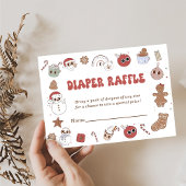 Groovy Luier Raffle Kerstmis Santa Baby shower Informatiekaartje
