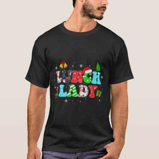 Groovy Lunch Lady Christmas Matching Xmas Lunch La T-shirt (Voorkant)