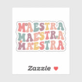 Groovy Maestra, Spaans leraar waarderingsgeschenk Sticker (Vel)