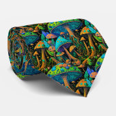 Groovy Magic Mushrooms - Retro Art Stropdas (Opgerold)