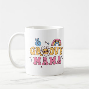 Groovy Mama Hippie Flower and Rainbow Koffiemok