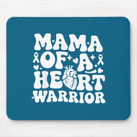 Groovy Mama Of A Heart Warrior Chd Awareness Heart Muismat (Voorkant)