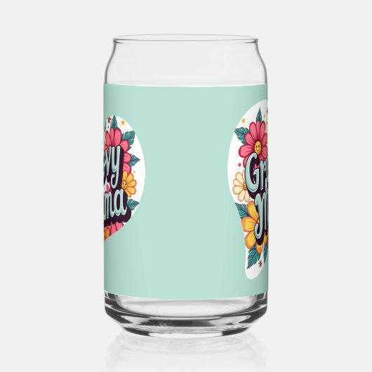 Groovy Mama Retro Bloemen 70s Esthetisch Ontwerp Blikvorm Glas (Links)