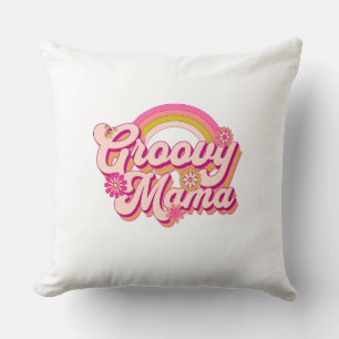 Groovy Mama Retro Bloemendek 70s Esthetische Worp Kussen
