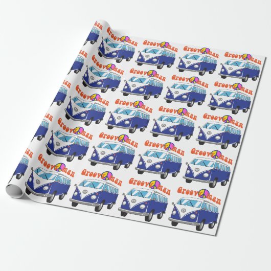 Groovy Man Cadeaupapier (Uitgerold)