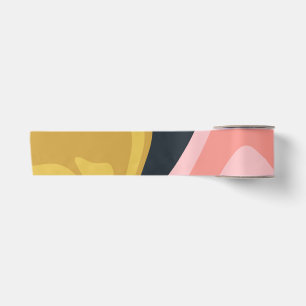 Groovy Marbel Roze Mosterd Swirl Retro 60s Lint