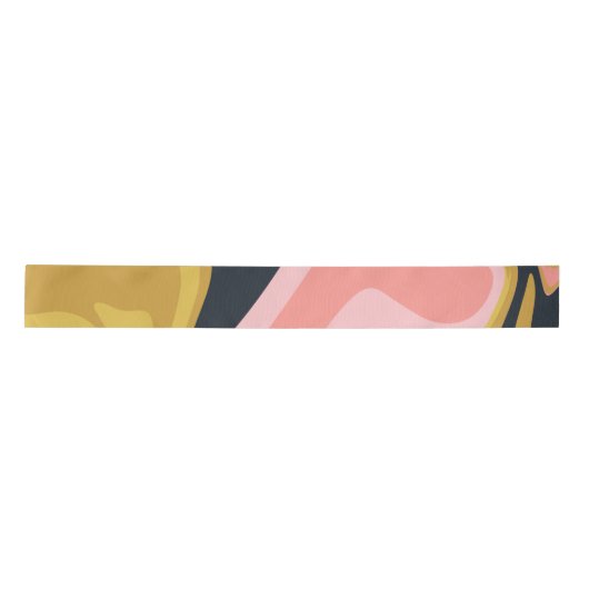 Groovy Marbel Roze Mosterd Swirl Retro 60s Lint (Voorkant)