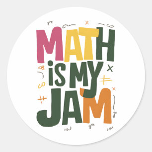 Groovy Math is Mijn Jam Eerste Dag Terug Naar Scho Ronde Sticker