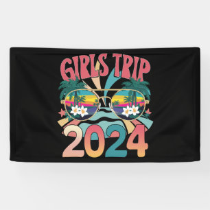 Groovy Meisjes Trip 2024 Weekend Zomer Strand Spandoek