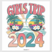 Groovy Meisjes Trip 2024 Weekend Zomer Strand Sticker (Vel)
