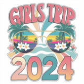 Groovy Meisjes Trip 2024 Weekend Zomer Strand Sticker (Voorkant)