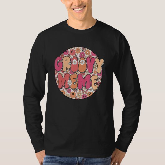 Groovy Meme Hippie Retro Groovy Flower Fall Vibes T-shirt (Voorkant)