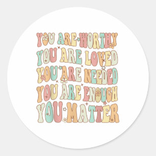 Groovy Mental Health Awareness You _1 Ronde Sticker