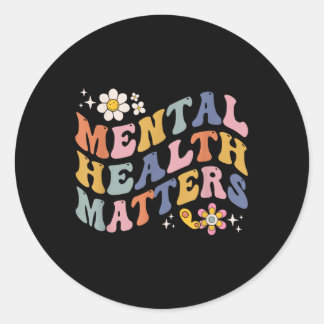 Groovy Mental Health S Human Brain Illness Awarene Ronde Sticker