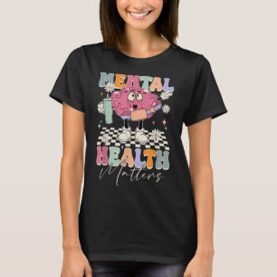 Groovy Mental Health S Human Brain Illness Awarene T-shirt