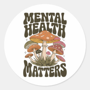 Groovy Mental Health S - Mentale gezondheid Bewust Ronde Sticker
