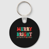 Groovy Merry And Bright Christmas Matching Family Sleutelhanger (Voorkant)