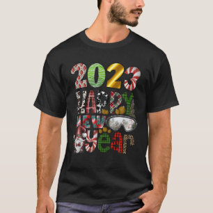 Groovy Merry Kerstmis, 2023 Happy New Year Familie T-shirt