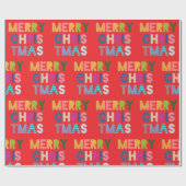 Groovy Merry Kerstmis Cadeaupapier (Vlak)
