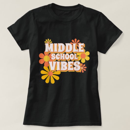 Groovy Middle School Vibes Retro Terug naar school T-shirt (Design voorkant)