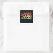Groovy Mijn broer is de echte probleemmaker Vierkante Sticker (Tas)