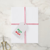 Groovy-minimalistische kerst cadeaulabel (Met Touw)