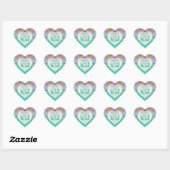 Groovy Mint & Roze sparen de Stickers van het Hart (Vel)