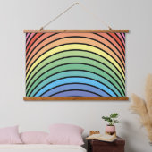 Groovy Mod Kleurrijke Funky Retro Abstracte Regenb Hangend Wandkleed (Slaapkamer)