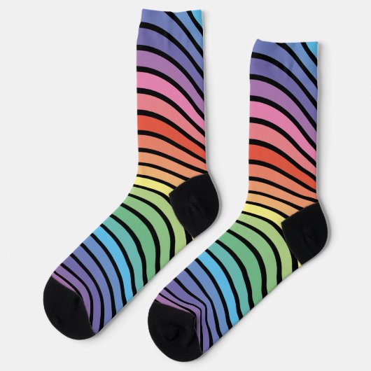 Groovy Mod Kleurrijke Funky Retro Abstracte Regenb Sokken (Links)