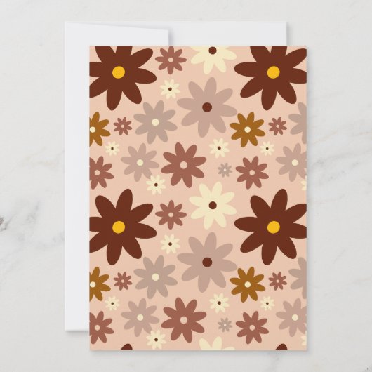 Groovy Modern Groovy Retro 70s Bloemenbruiloft Save The Date (Achterkant)