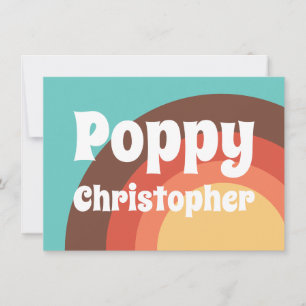 Groovy Moderne Retro Kleurrijke Curves Gepersonali Notitiekaartje