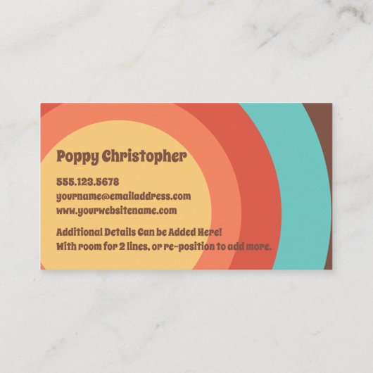 Groovy Moderne Retro Kleurrijke Curves Vet Vriende Visitekaartje (Achterkant)